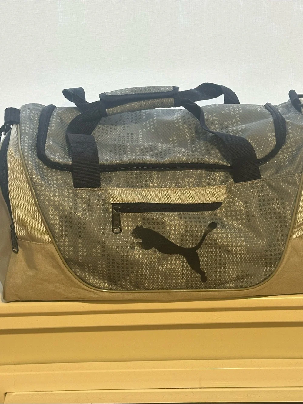 Puma Gray and Tan Men's Sport Duffel Bag
